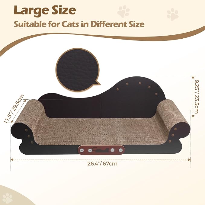 ComSaf Large Cat Scratcher Bed Cardboard, Cat Scratching Board Cat Couch Scratcher for Indoor Cats Grinding Claw, Durable Cat Scratcher Pad to Protect Funiture - Image 3