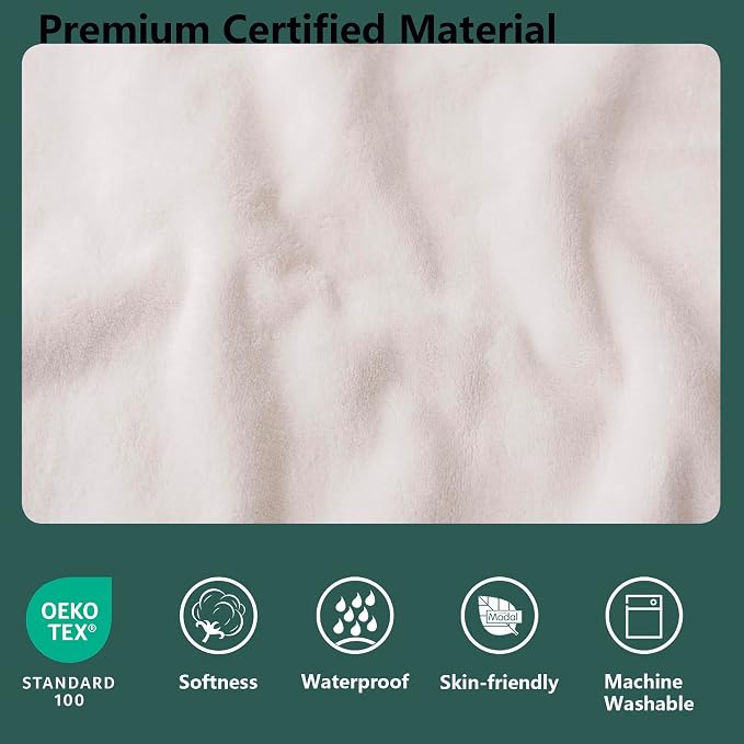 Waterproof Blanket - Reversible Dog Throw as Furniture Protector | Soft Velvet & Flannel, TPU Leak-Proof Liner, Machine Washable, Fits Couch and Bed, 82" x 120", Green/Cream - Image 2