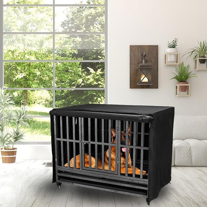 42 inch Heavy Duty Dog Crate Cover Durable 600D Oxford Fabric | Dog Kennel Cover Soundproof Waterproof Sunshade Fit For Wire Dog Cage Covers With Breathable Side Window( Only Covers) - Image 6