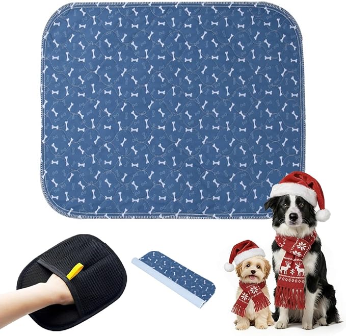 Puppy Pee Pads with Pheromones, Washable Puppy Training Pads for Dogs Reusable Puppy Potty Pads for Dogs and Cats(with Pet Hair Removal Gloves) by WelcometothekovziorxBrand