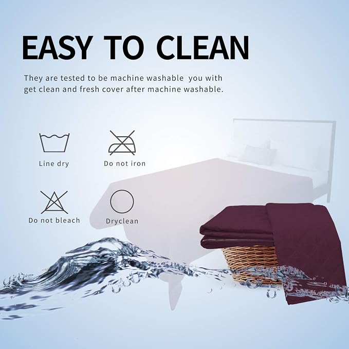 Easy-Going 100% Waterproof Dog Bed Cover, Non-Slip Pet Blanket for Furniture, Washable Couch Cover, Repleasement Sofa Cover (120X82 in,Wine) - Image 6