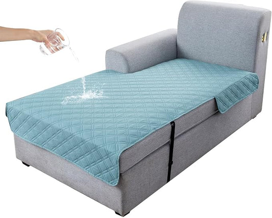 Genina L Shape Couch Cover, Sectional Couch Chaise Covers, Waterproof Washable Sofa Covers for Left L Shape Chaise Lounge, Anti-Slip Sofa Slipcovers for Dogs Cats Pet Friendly(Blue) by Genina