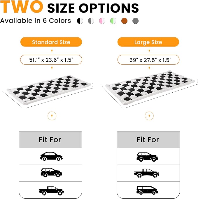 Backseat Dog Bed Mat for Car, Non-Slip Dog Bed for Car Back Seat, Soft & Cozy Dogs Blanket, Washable Travel Pet Mat Seat Protector for Cars, SUVs, Trucks (Black/White, 59"L x 27.5"W x 1.5"Th) - Image 5