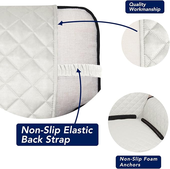 PureFit Reversible Quilted Sofa Cover Dog Couch Covers for Sofa, 66 in | Ivory/Ivory, Water Resistant Couch Protector, Washable Pet Couch Cover with Non Slip and Elastic Straps For Kids - Image 3