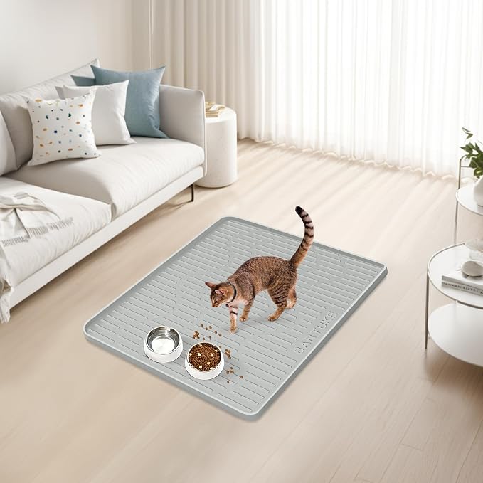 Silicone Cat & Dog Food Mat 24" x 24" Pet Feeding Mat for Food and Water | Extra Large Pet Foof Mat with Raised Edges, BPA-Free, Non-slip, Waterproof Bowl Mat for Small, Medium & Large Pets - Image 7