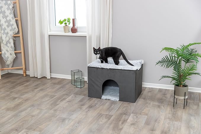 Trixie Harvey Cave - Cat Bed - Soft and Durable Cube House - Foldable Hideaway - Pet Condo for Indoor Cats and Small Dogs - Image 3