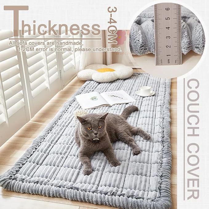 Awjcsv Couch Covers for Dogs Washable, Non Slip Sofa Protector Pet Friendly | Thick, Soft Furniture Cover, Against Pets Hair & Scratch, Fits Leather and Fabric Couches, 27.6" X 82.7" - Image 3