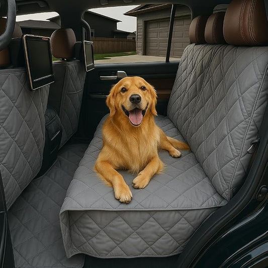 Formosa Covers Dog Car Seat Cover for Back Seat - Car Floor Cover for Dogs - Non-Slip Backing - Travel with Your Pet Mess Free - Universal Fit 56" W x 94 L, Grey by FormosaCovers