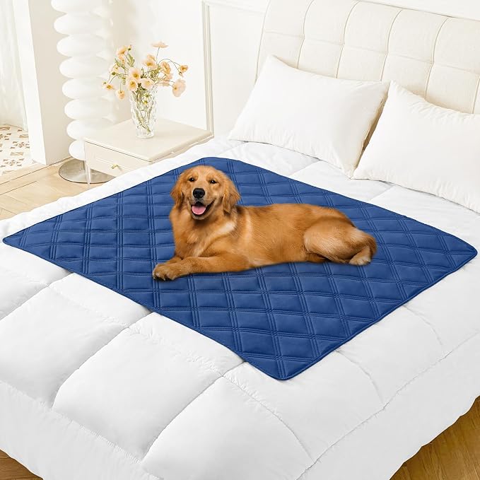 Smiry Waterproof Dog Bed Cover, Reversible Pet Blanket for Sofa Couch | Soft Washable Dog Blanket, Leakproof Couch Cover for Dogs Cats & Furniture Protection, 40x50, Navy/Blue by Smiry