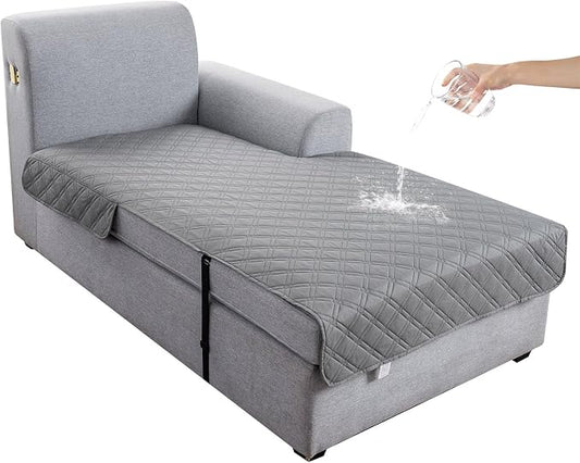 Genina L Shape Couch Cover, Sectional Couch Chaise Covers, Waterproof Washable Sofa Covers for Right L Shape Chaise Lounge, Anti-Slip Sofa Slipcovers for Dogs Cats Pet Friendly(Light Grey) by Genina