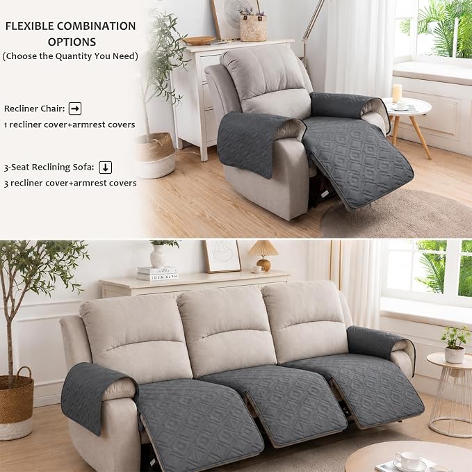 Non Slip Waterproof Recliner Cover Washable Sofa Protector for Pets 1 Piece | Stays Securely In Place, Pet Hair And Stain Protection, Machine Washable, Simple Installation, Recliner Furniture Protector - Image 7