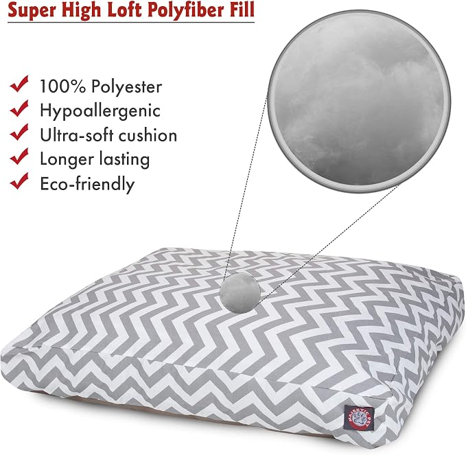 Majestic Pet Chevron Rectangle Dog Bed Washable – Non Slip Comfy Pet Bed – Crate Bed with Removable Washable Cover – Kennel Bed for Sleeping, Polyester Fiber, X-Large, Gray - Image 2