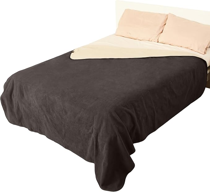 Catalonia Waterproof Bed Blanket, Washable Reversible Furniture Protector | Brown/Taupe Double-Sided Fleece, Leakproof Protection for Bed, Sofa and Couch, Resists Spills, Stains and Everyday Messes by Catalonia