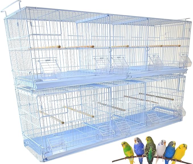 LOT of 2 Extra Large 38"x11"x15"H Stackable Breeder Bird Flight Triple Cage with Removable Double Center Divider and Breeding Nest Box Doors by Mcage