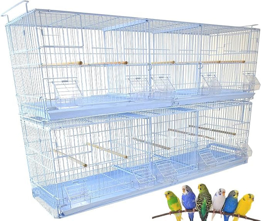 LOT of 2 Extra Large 38"x11"x15"H Stackable Breeder Bird Flight Triple Cage with Removable Double Center Divider and Breeding Nest Box Doors by Mcage
