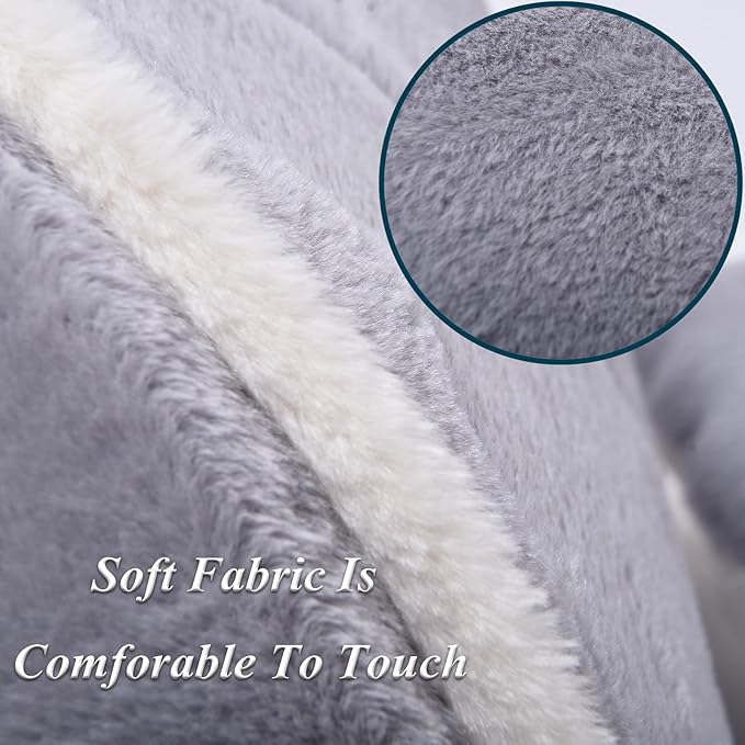 Cat Bed for Indoor Cats - Cat Cave Bed Cat House Cat Tent with Removable Washable Cushioned Pillow, Soft and Self Warming Kitten beds, Pet Bed（Large Grey） - Image 3