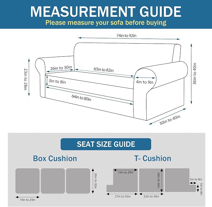 Sofa Cover Stretching Skid Resistance Couch Cover for Pets Washable, Thick and Durable Soft High Spandex Striped Pattern Sofa Covers, Form Fitted Sofa Slipcover(Sofa, Dark Gray) - Image 6