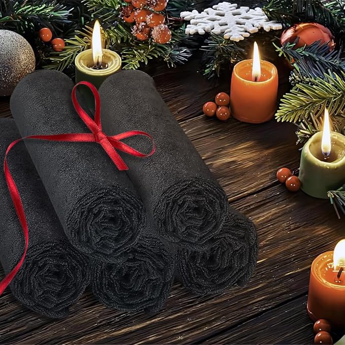 UNIMADE 24 Pack Salon Towels - Highly Absorbent and Quick Drying Hand Towels, Premium Wash Cloths for Bathroom, Gym, Shower, Hotel, and Spa - 16x27 inch (Black) | Quick Drying Premium Wash Cloths for Bathroom, Gym, Shower, Hotel, and Spa - 16x27 inch -... - Image 6