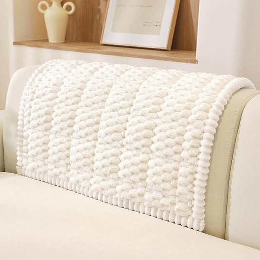 OstepDecor Couch Cover for Dogs, Washable Non Slip Sofa Cover for Pets, Soft Couch Covers for Sofa, Loveseat and Sectional, Furniture Protector Against Pet Hair & Scratches (35.4" x 35.4", White) by OstepDecor