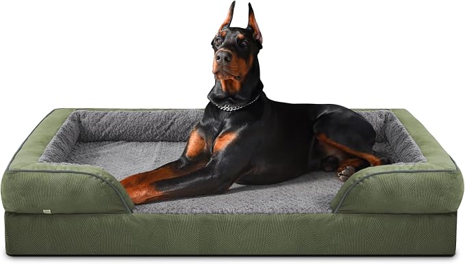 INVENHO Orthopedic Dog Bed for Extra Large Dogs, XXL Egg-Crate Foam Dog Couch with Washable Removable Cover, Waterproof Lining and Nonskid Bottom by INVENHO