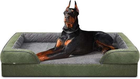 INVENHO Orthopedic Dog Bed for Extra Large Dogs, XXL Egg-Crate Foam Dog Couch with Washable Removable Cover, Waterproof Lining and Nonskid Bottom by INVENHO
