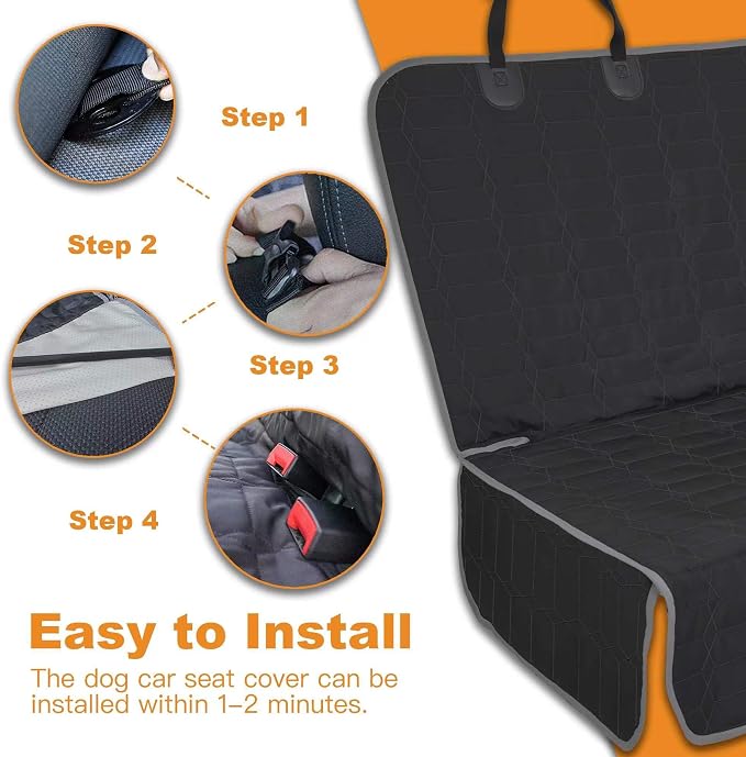 Reliadura Dog Car Seat Cover for Back Seat,Washable Bench Seat Cover for Trucks,Nonslip Back seat Cover Protector for F150/Ram1500/GMC Sierra/Toyota/Chevrolet Silverado,Car Seat Covers for Dogs - Image 4