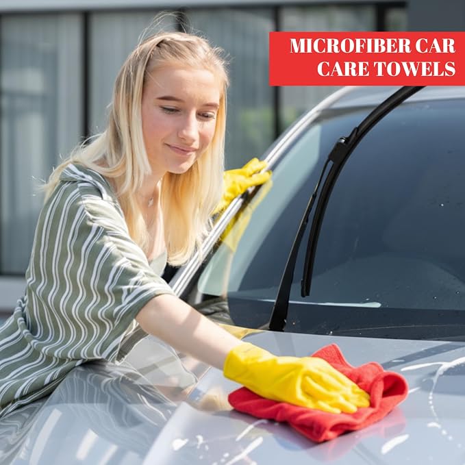 Nuenen 140 Pcs Microfiber Cleaning Cloths for Cars Ultra Absorbent Car Towels Drying Reusable Cleaning Supplies House Kitchen Window Microfiber Towel (Red,16 x 16 Inch) - Image 5