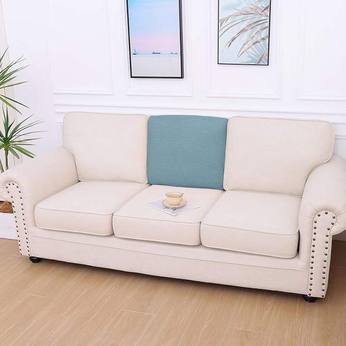 hyha Waterproof Couch Cushion Covers for Pets, Non Slip Sofa Seat Cover | Stretch Jacquard Fabric, Elastic Bottom, Non Slip Fit, Waterproof Protection, Pet Hair Protection (1 Piece for Backrest M) - Image 7