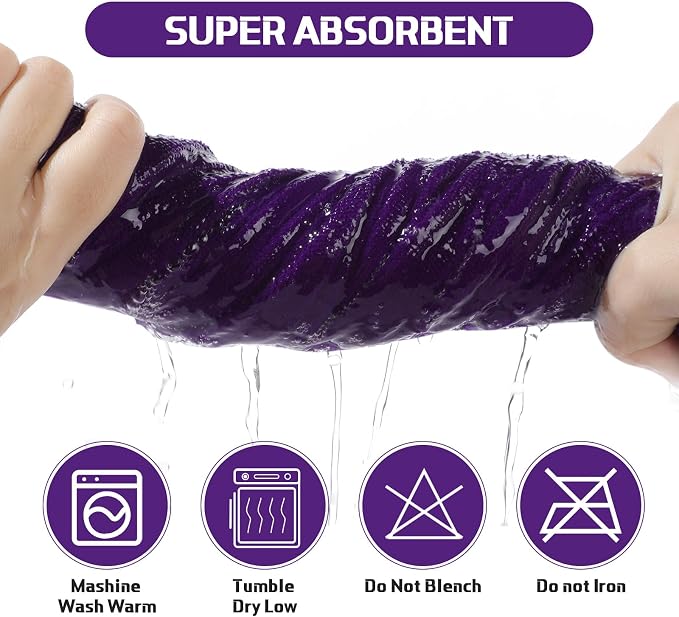 Mixweer 6 Pcs Oversized Bath Towels, 40 x 80 Inch Giant Microfiber Jumbo Bath Sheets Soft Bathroom Microfiber Quick Dry Absorbent Shower Towels for Spa Camping Beach(Dark Purple) - Image 6