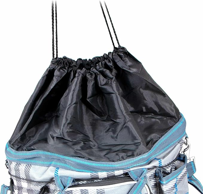 Jeffers Poplar Head Grooming Bag – Horse Grooming Organizer Tote with Pockets for Brushes, Tools, Clippers, Shampoo, Detangler – Stable Barn Kit Carrier for Horses, Pets, Hamilton Blue & Slate Plaid - Image 4