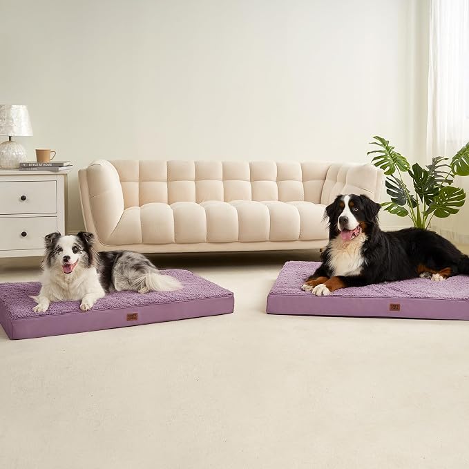 EHEYCIGA Orthopedic Dog Bed Extra Large with Removable Washable Cover, 47IN | Egg Crate Foam Support, Durable Oxford fabric, Non-Slip Bottom, Machine Washable, Soft Waterproof Plush Pet Bed Mat For Crate - Image 9