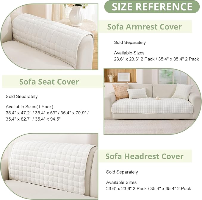 OstepDecor Pet Couch Covers for Sofa, Soft Sofa Covers Washable | Non Slip Dog Couch Protector, Pet Hair, Dirt & Wear Protection, Fits Sofas, Loveseats & Sectionals, 35.4" x 82.7", White - Image 4