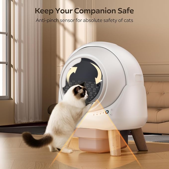 Automatic Litter Box, Self Cleaning Litter Box for Multiple Cats with App Control, Dual Safety Protection, Odor-Free Waste Disposal, Includes Trash Bags, White - Image 7