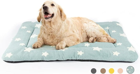 Mora Pets Dog Crate Pad Dog Kennel Bed Crate Mat for Large Dogs Washable Cute Star Pet Bed for Cage Ultra Soft Flat Pillow Cushion for Cozy Sleeping Anti-Slip Blue 42 x 27 by MoraPets