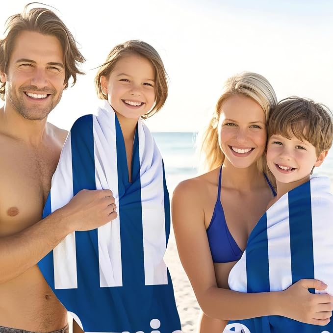 JML Personalized Beach Towel with Name, Custom Cabana Stripe Beach Towel, Customized Microfiber Pool Towel, Quick Dry & Absorbent Swim Towel for Adult,Mother's Day, Birthday, Summer Holiday,Vacation - Image 4
