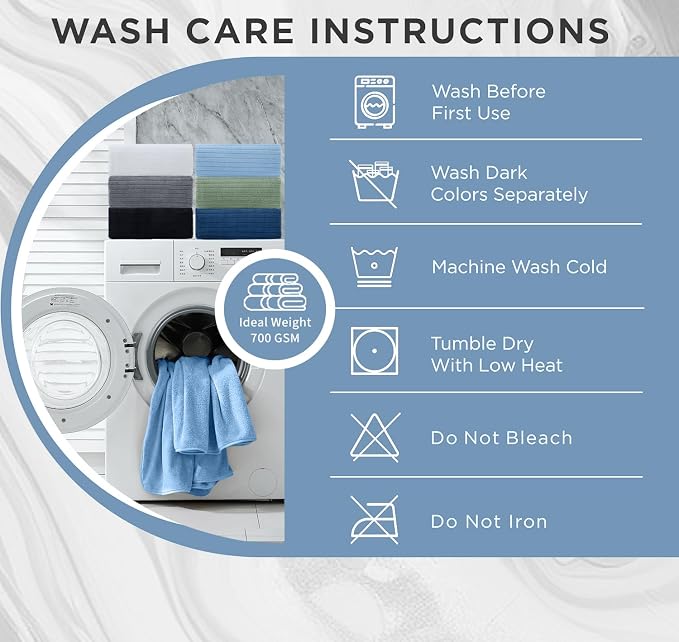 Extra Large Bath Sheet Set of 4,Ultra Soft Fluffy Towel,35”x 70”Oversized Bath Towel Set,Premium Microfiber Bathroom Towel Set Highly Absorbent Quick Dry Shower Towel for Bathroom,Hotel,Spa (Blue) - Image 7