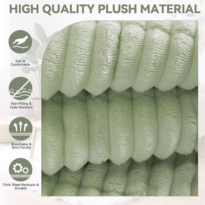 OTOB Couch Cover for Dogs Washable, Non Slip Plush Sofa Covers for 3 Cushion Couch, Fuzzy Pet Friendly Mat Bed Furniture Protector Sofa Slipcover, All Seasons (Matcha Green, 27.6" x 70.9") - Image 3