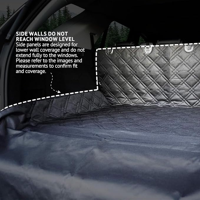 Bulldogology SUV Cargo Liner for Dogs 55"x106" Heavy Duty Pet Trunk Cargo Cover - Dog Car Seat Cover Waterproof Nonslip - Dog Hair, Muddy Paws, Scratches Cover Protector for Cars Vans (X-Large, Black) - Image 7