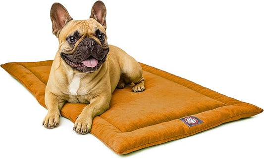 Majestic Pet Orthopedic Memory Foam Dog Crate Mat - Plush Pet Bed Pad for Crates & Kennels | USA Crafted | 30"x21" Villa Orange by MajesticPet