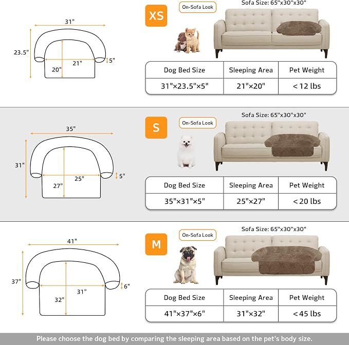 Calming Dog Bed Fluffy Plush Dog Mat for Furniture Protector with Removable Washable Cover for Large Medium Small Dogs and Cats (Small(35x31x5), Camel) - Image 5