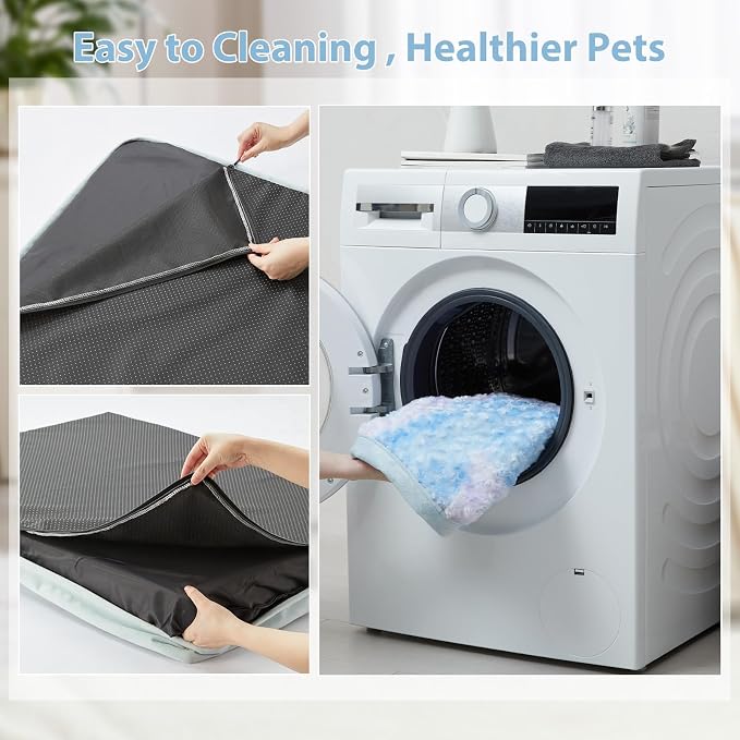 WNPETHOME Orthopedic Large Dog Bed, Extra Large Waterproof Dog Bed with Removable Washable Cover & Anti-Slip Bottom,Egg Crate Foam Pet Bed Mat,Soft Rose Plush Pet Crate Mat - Image 6