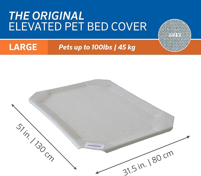 Original Pet Bed Replacement Cover - Grey - Large (43.5" x 31.5") - Image 3