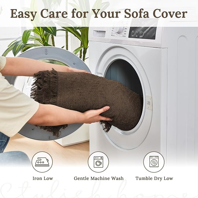 HOMERILLA Sectional Couch Covers for Sectional Sofa L Shaped Couch Cover Blanket 2 Pieces Sofa Covers Sectional Couch Cover L Shape Furniture Protector (Chocolate, X-Large) | Washable Fabric, Anti-Pet Hair, Stain & Wear Resistant, Multiuse Sofa Blanket... - Image 8