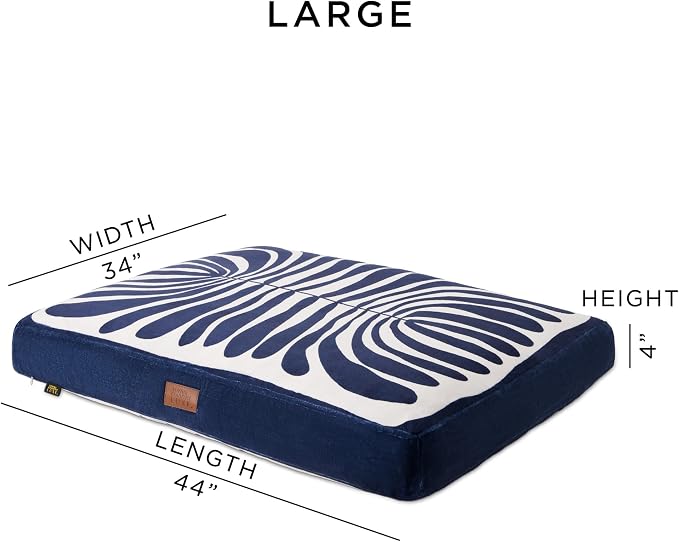 Town & Country Luxe CuddleTown Matisse Everwash® Pillow Pet Bed, Water Repellent Floor Pillow, Machine Washable Cover, Soft & Calming, Navy Blue, Large 44"x34"x4" - Image 3