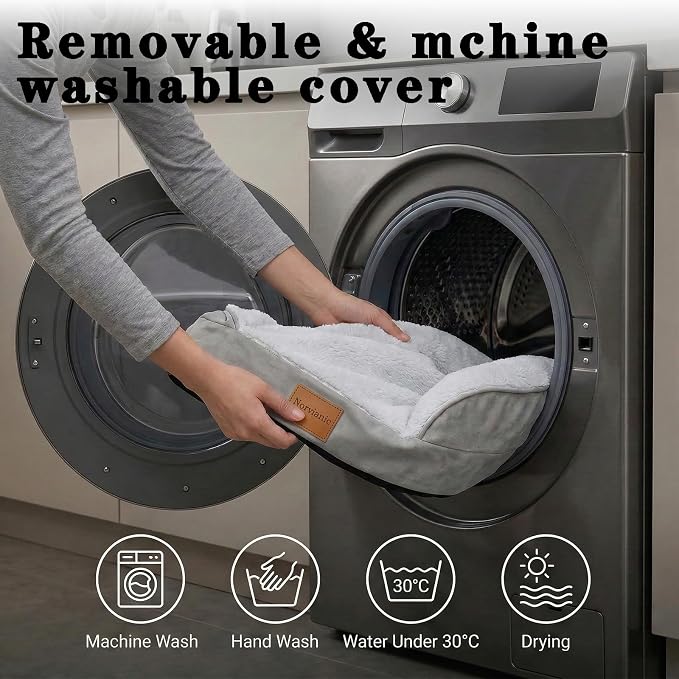 Orthopedic Dog Bed,Waterproof Memory Foam Dog Bed with Washable Removable Cover, Featuring Waterproof Lining and Non-Slip Base,Bolster Dog Couch,Suitable for Use with Dog Crate and Indoors. - Image 8