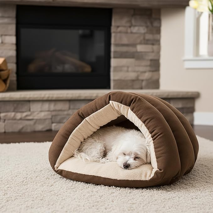 SPOT Sleep Zone Cuddle Cave Pet Bed | Soft, Plush Interior for Cats and Small Dog Breeds | Attractive and Durable Faux Suede Exterior | Machine Washable | Pet Safe - Image 7