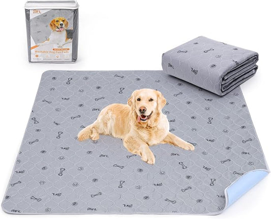 Pee Pads for Dogs Washable,34x52 Reusable Puppy Pads, Absorbent Whelping Pads with Bone Print, Non-Slip Waterproof Pet Training Pads for Couch, Crate, Potty Training by PICKFORLIFE