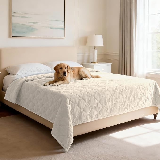 H.VERSAILTEX Couch Cover Chenille Pet Fuzzy Sofa Covers for 3 Cushion Couch and Bed Anti Slip Washable Sofa Slipcovers Soft Couch Protector Cover for Dogs Cats Kids(68" x 82", Ivory) by HVERSAILTEX