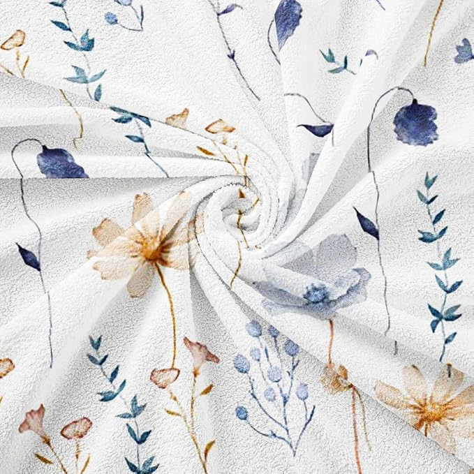 Watercolor Floral Couch Covers Blue Beige Flower Sofa Cover 91" X 118" Modern Minimalist White Couch Protector Rustic Farmhouse Washable Non Slip Sofa Slipcover For Living Room Furniture Protector - Image 7