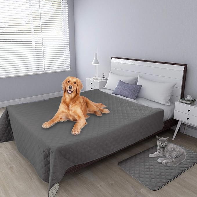 Easy-Going 100% Waterproof Dog Bed Cover, Non-Slip Pet Blanket for Furniture, Washable Couch Cover, Repleasement Sofa Cover (120X82 in,Gray) - Image 2